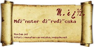 Münster Árvácska névjegykártya